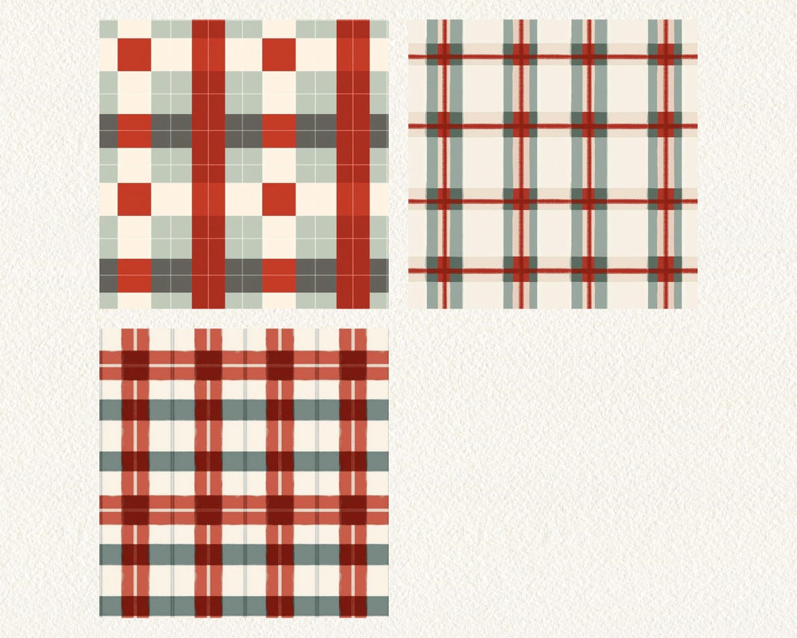 Mini Plaid Pattern Seamless Digital Papers - Printable Scrapbook Paper ...