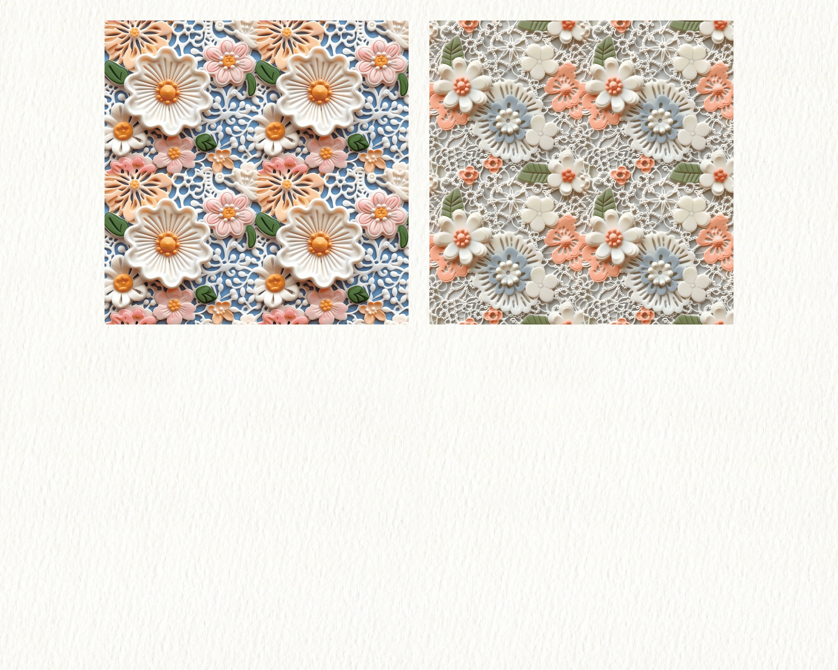 Cute Flowers Lace Pattern Seamless Digital Papers - Printable Scrapbook ...