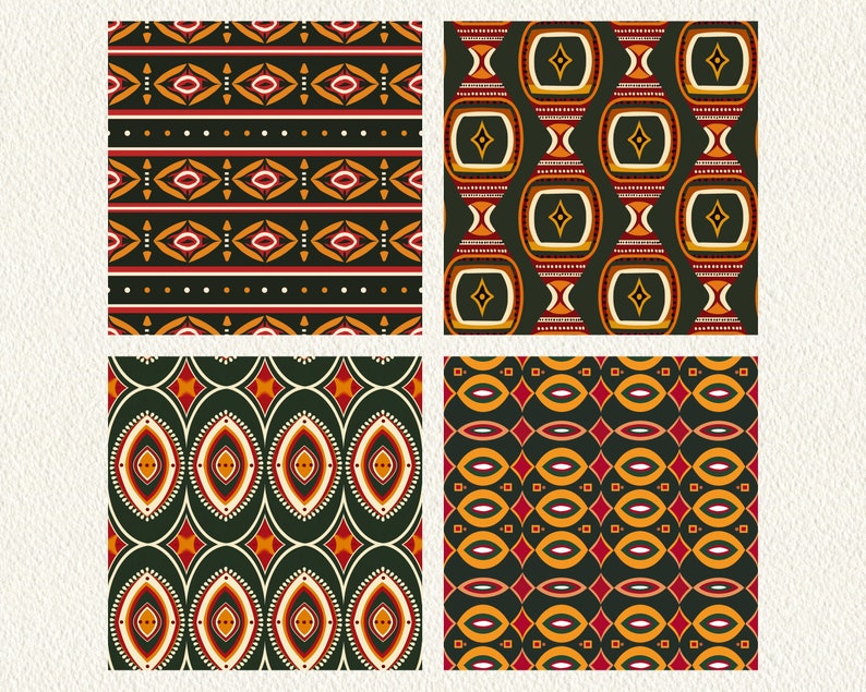 African Pattern Paper Kente Cloth African Pattern Seamless Digital Papers - Printable ...