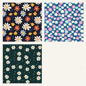 Spring Floral Daisy Pattern Seamless Digital Papers - Printable ...