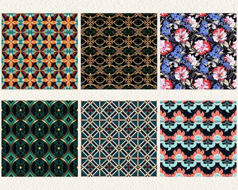 Designer Pattern Scrapbook Papers, Seamless Printable Patterns, Instant ...