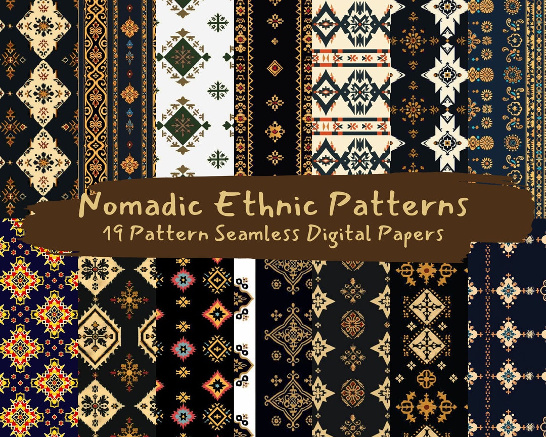 Nomadic Ethnic Patterns Pattern Seamless Digital Papers - Printable ...