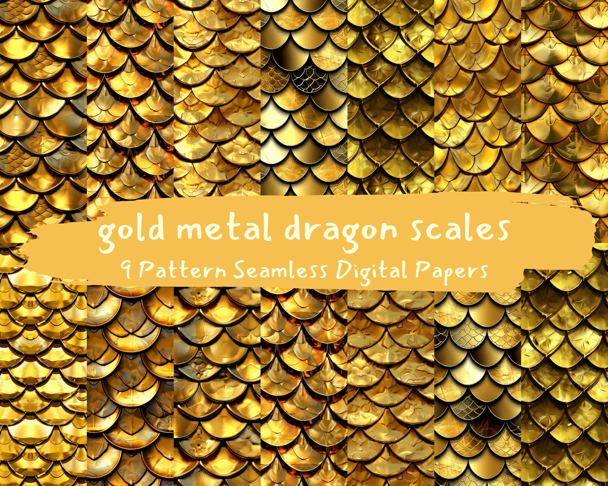 【新作からSALEアイテム等お得な商品満載】 Scales Dragon Metal Gold Pattern Papers Digital Seamless ブレスレット・バングル