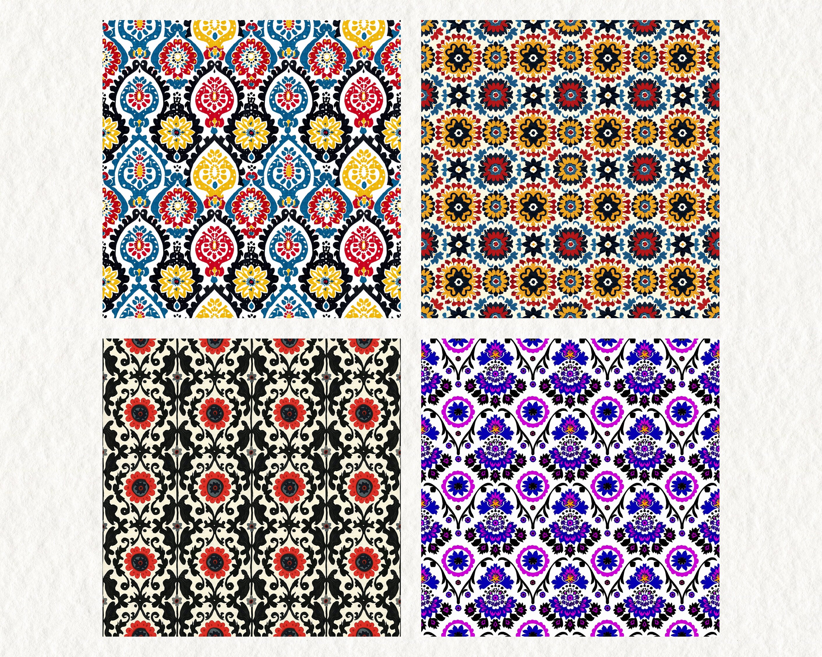 Suzani Pattern Pattern Seamless Digital Papers - Printable Scrapbook ...
