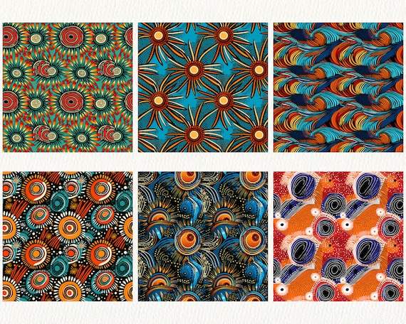East Africa Kitenge Pattern Seamless Digital Papers - Tile