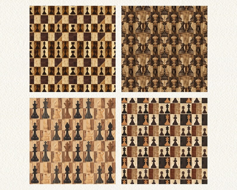 Wood Chess Pattern Seamless Digital Papers Printable Scrapbook Paper ...
