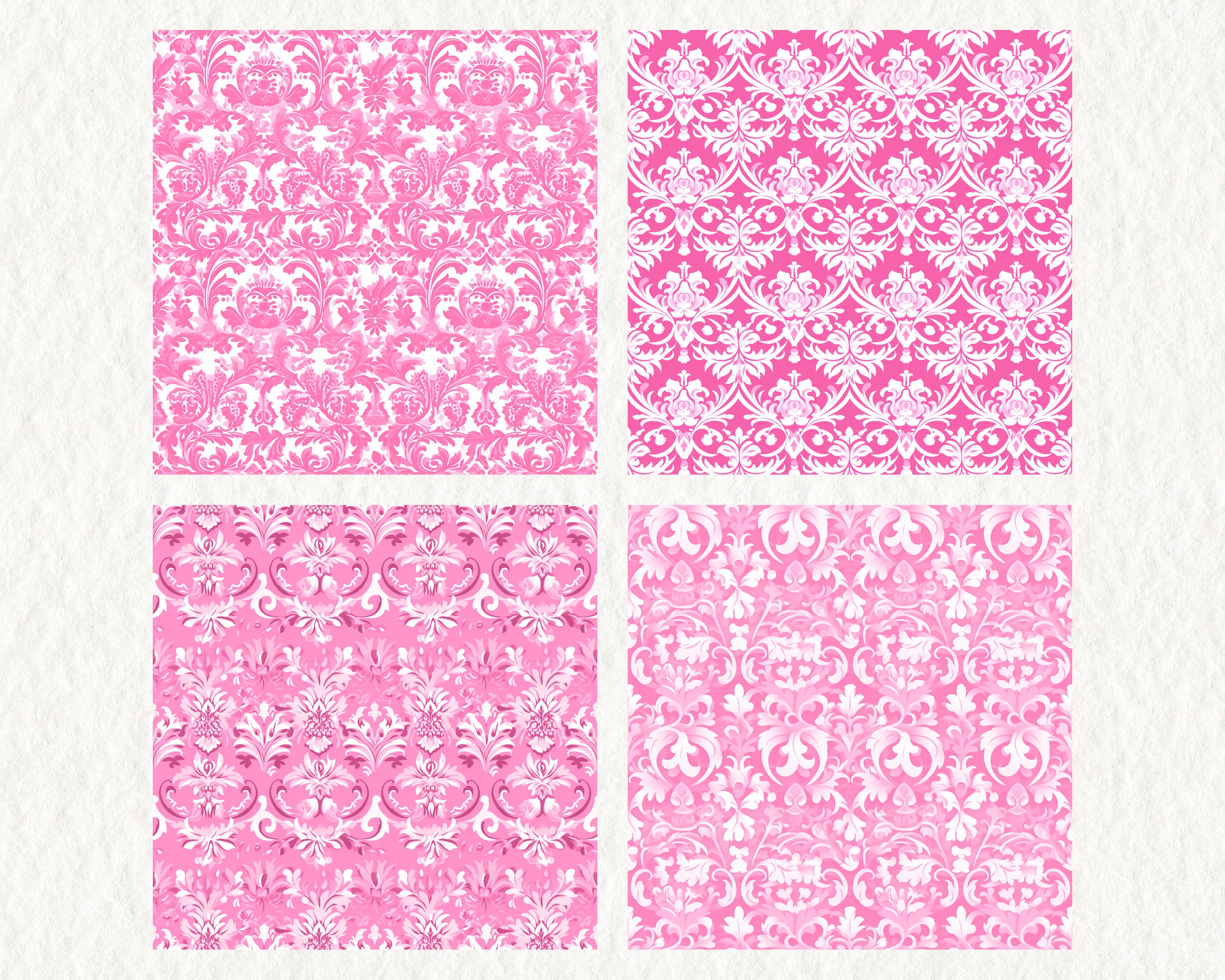 Pink Damask Pattern Seamless Digital Papers - Tile Patterns Printable ...