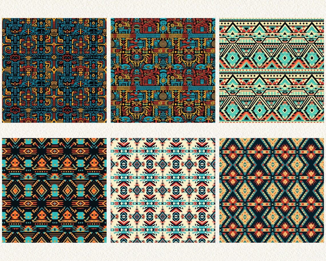 Aztec Seamless Digital Papers - Seamless Tile Patterns Printable Paper ...