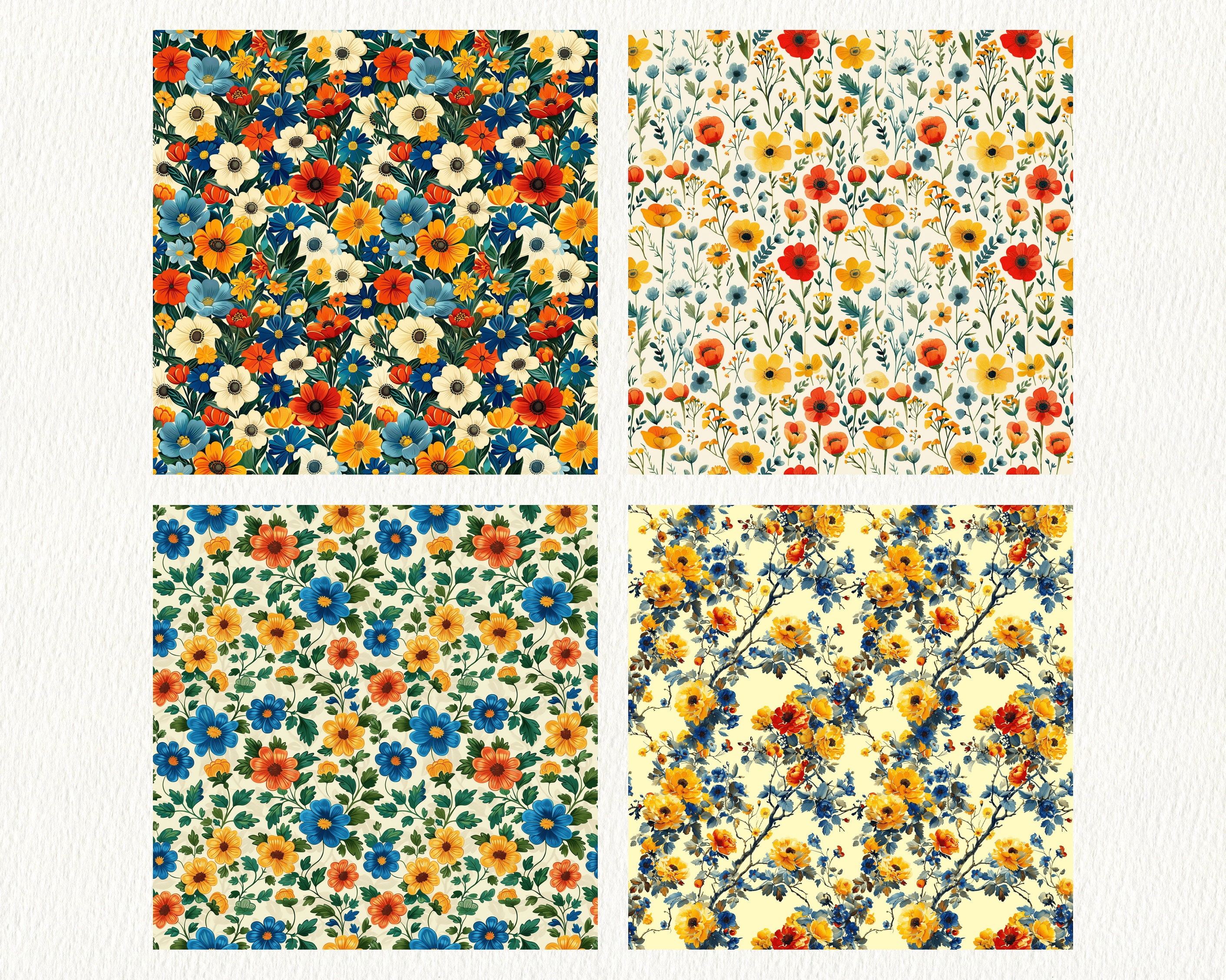 Sleepy Core Sleepycore Floral Pattern Seamless Digital Papers - Printable Scrapbook ...