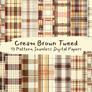 Creme Braun Tweed Muster nahtlose digitale Papiere - druckbares Scrapbook Papier Sofort-Download für kommerzielle Nutzung, 300dpi