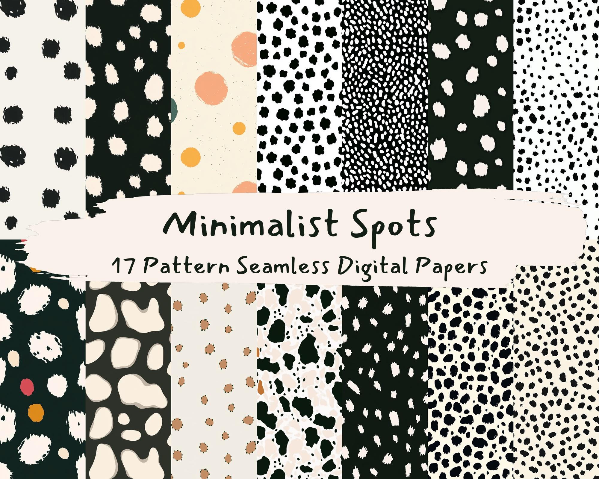 Minimalist Spots Pattern Seamless Digital Papers - Printable Scrapbook ...
