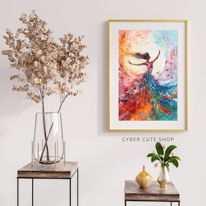 Whirlwind of Joy – Vibrant Dynamic Dance Digital Art Print, Abstract Energy Printable, Instant Download, Modern Home Decor Wall Art