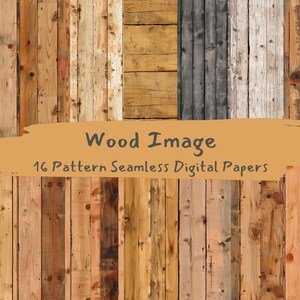 Wood Image Pattern Seamless Digital Papers - printable scrapbook paper png instant download commercial use 300dpi