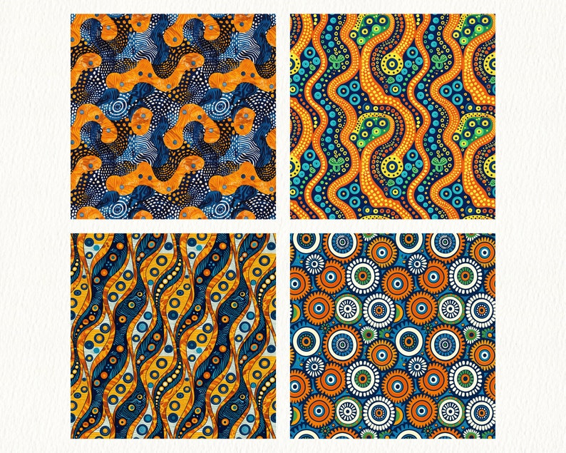 Kitenge Pattern Seamless Digital Papers - Printable Scrapbook Paper ...
