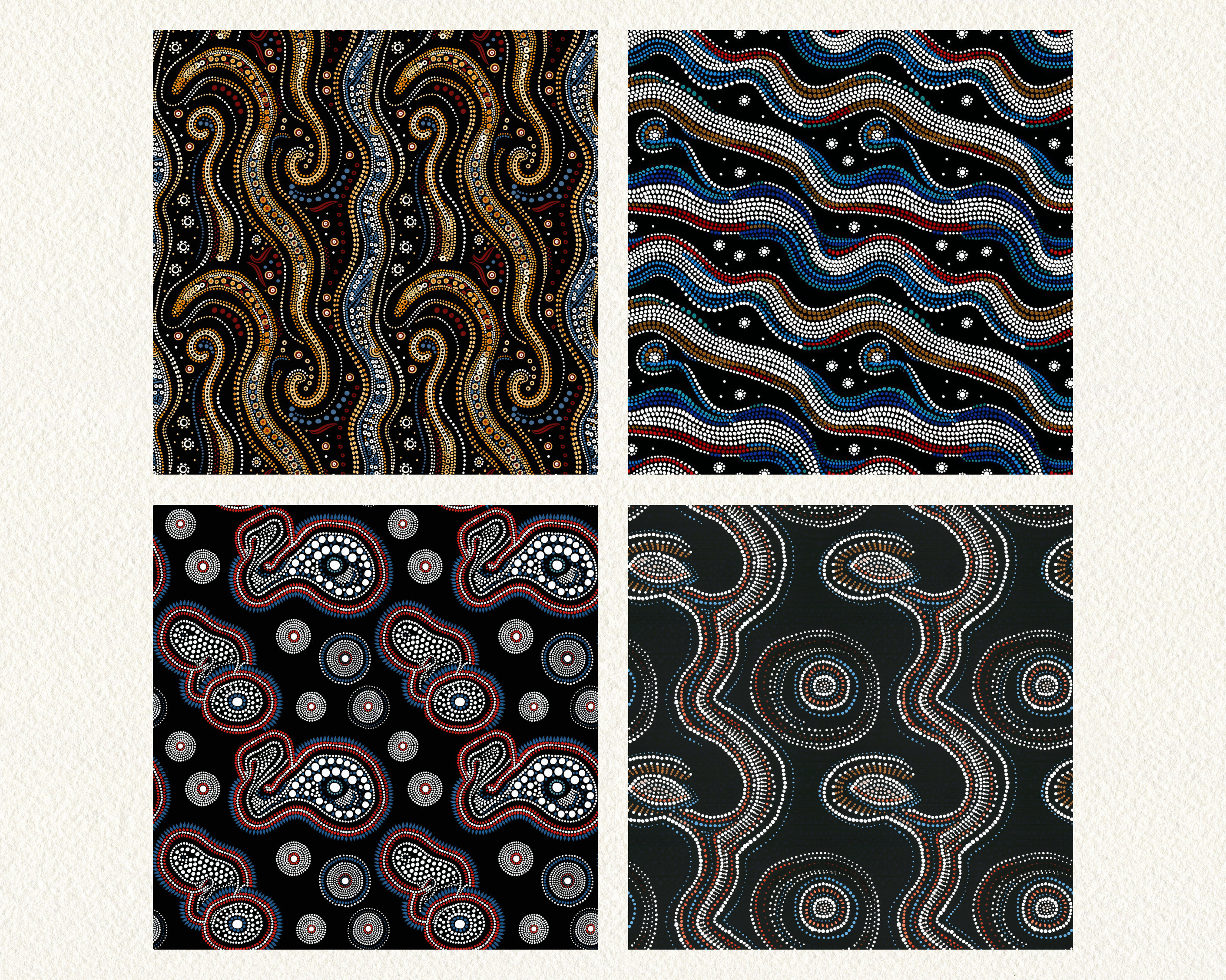 Sydney Aboriginal Art Pattern Seamless Digital Papers - Printable ...