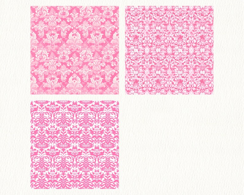 Pink Damask Pattern Seamless Digital Papers - Tile Patterns Printable ...