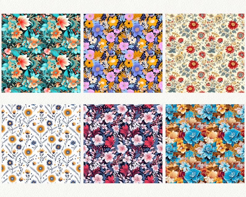 Calico Seamless Digital Papers - Seamless Tile Patterns Printable ...