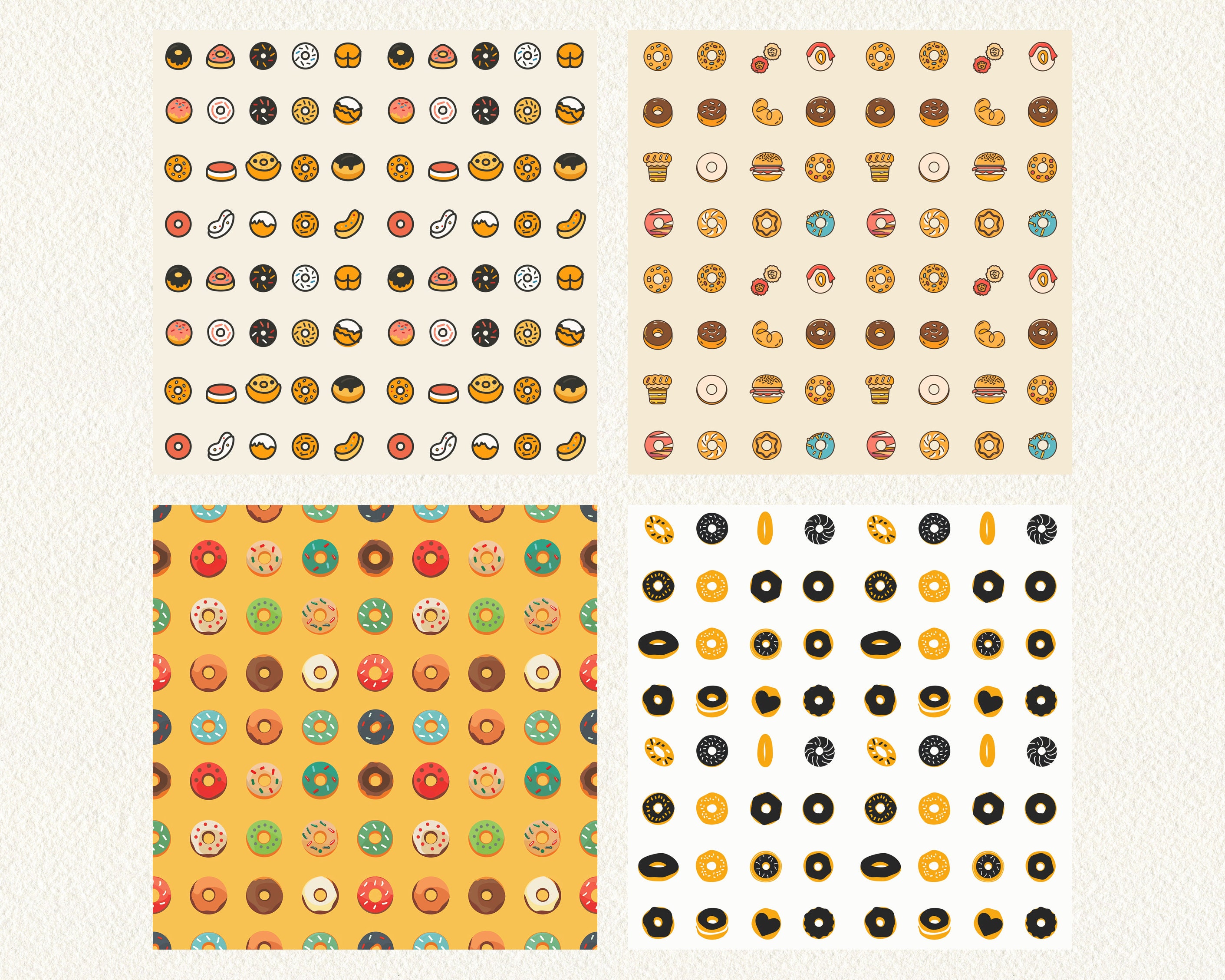 Bagels Illustration Pattern Seamless Digital Papers - Printable ...