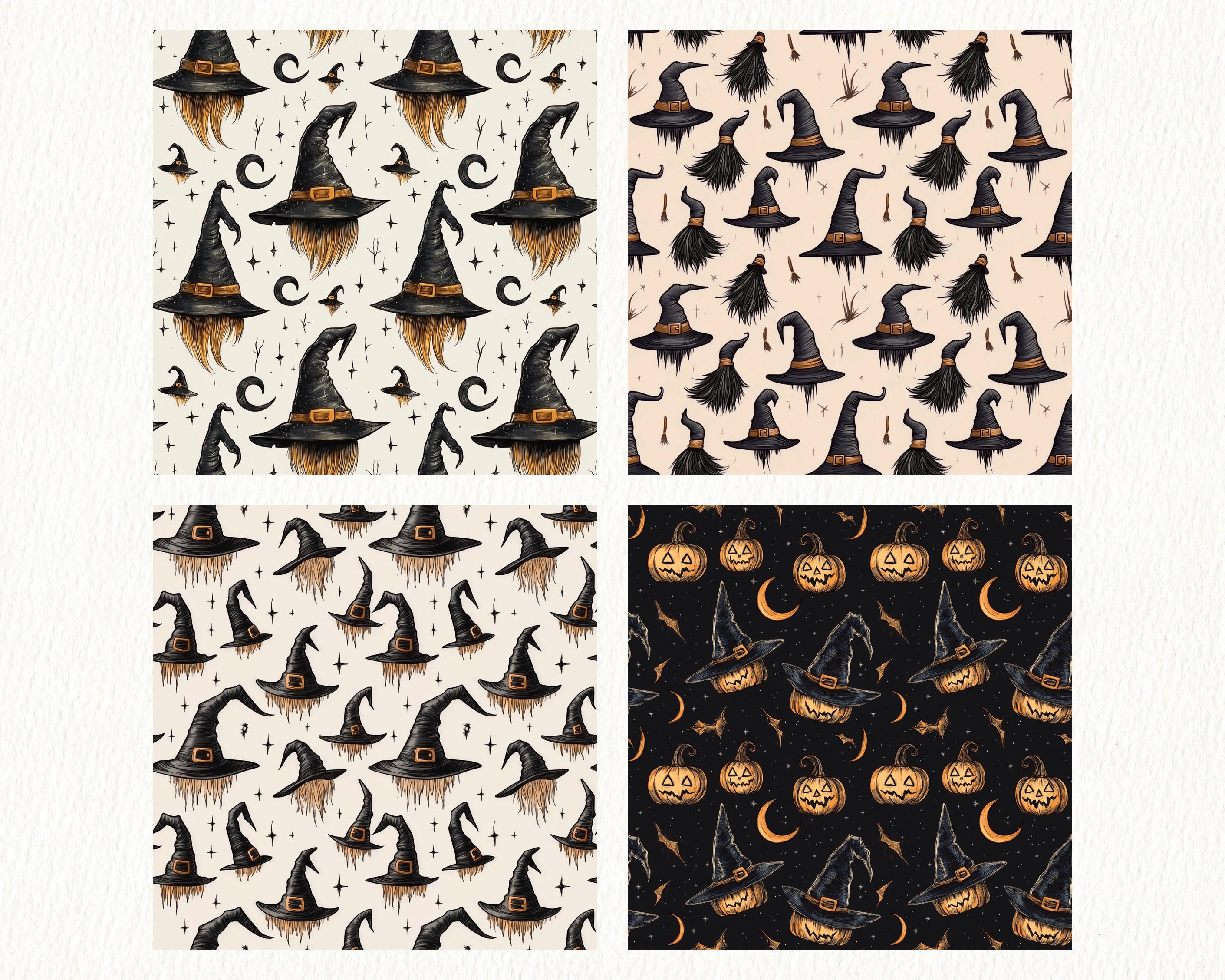 Witchy Halloween Pattern Seamless Digital Papers - Printable Scrapbook ...