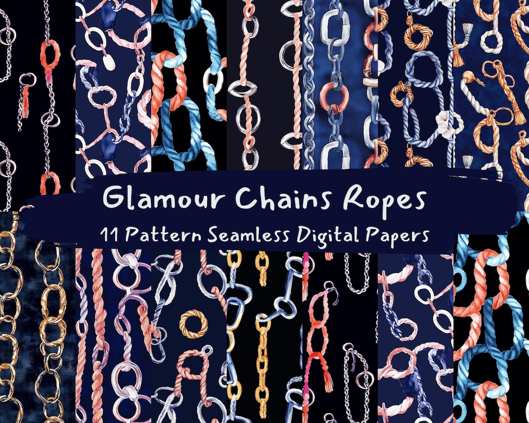 Paper Rope Chain Paper Glamour Chains Ropes Pattern Seamless Digital Papers - Printable ...