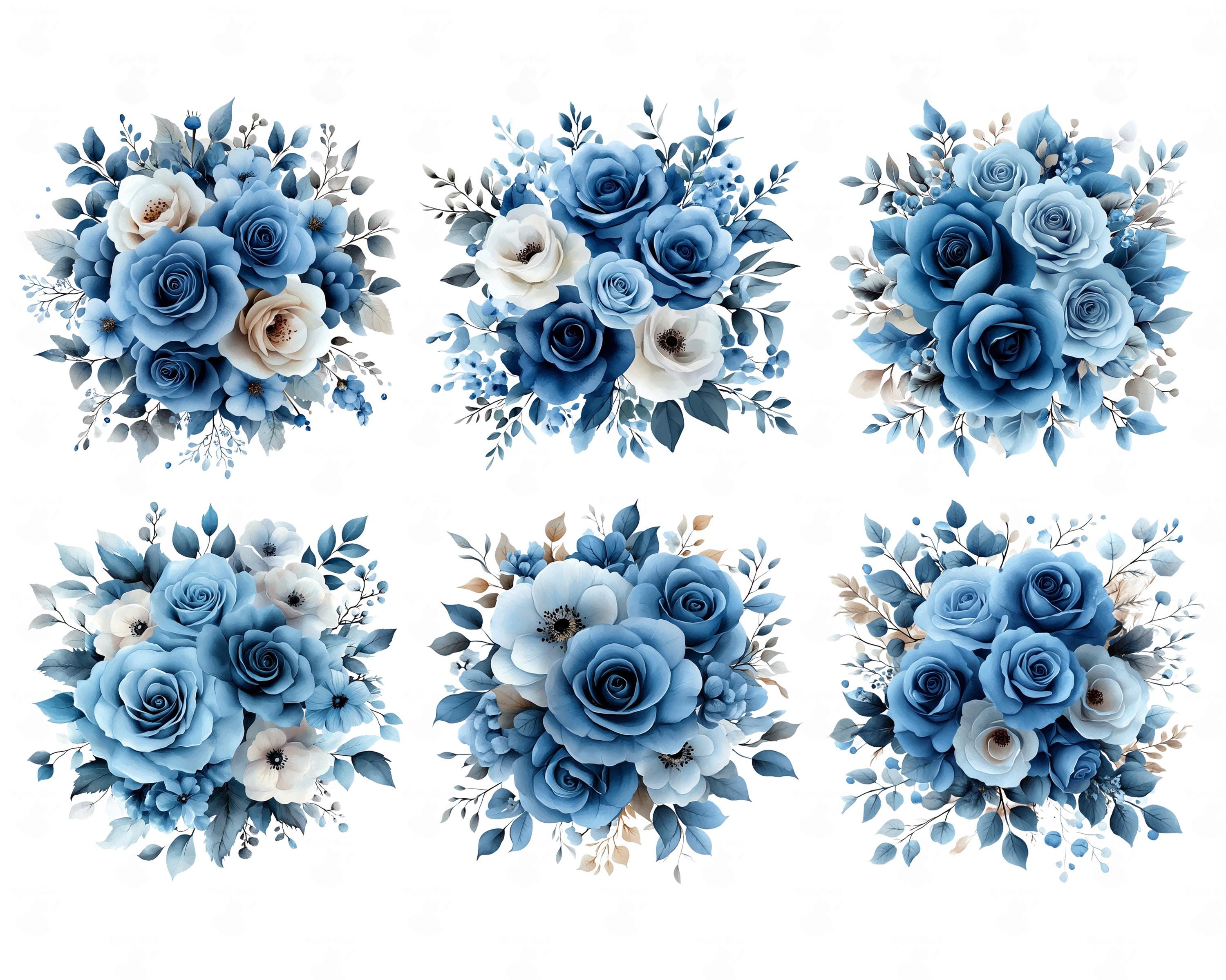 Printable Blue Roses Blue Rose Printable Clipart, Png Format, Transparent Background ...