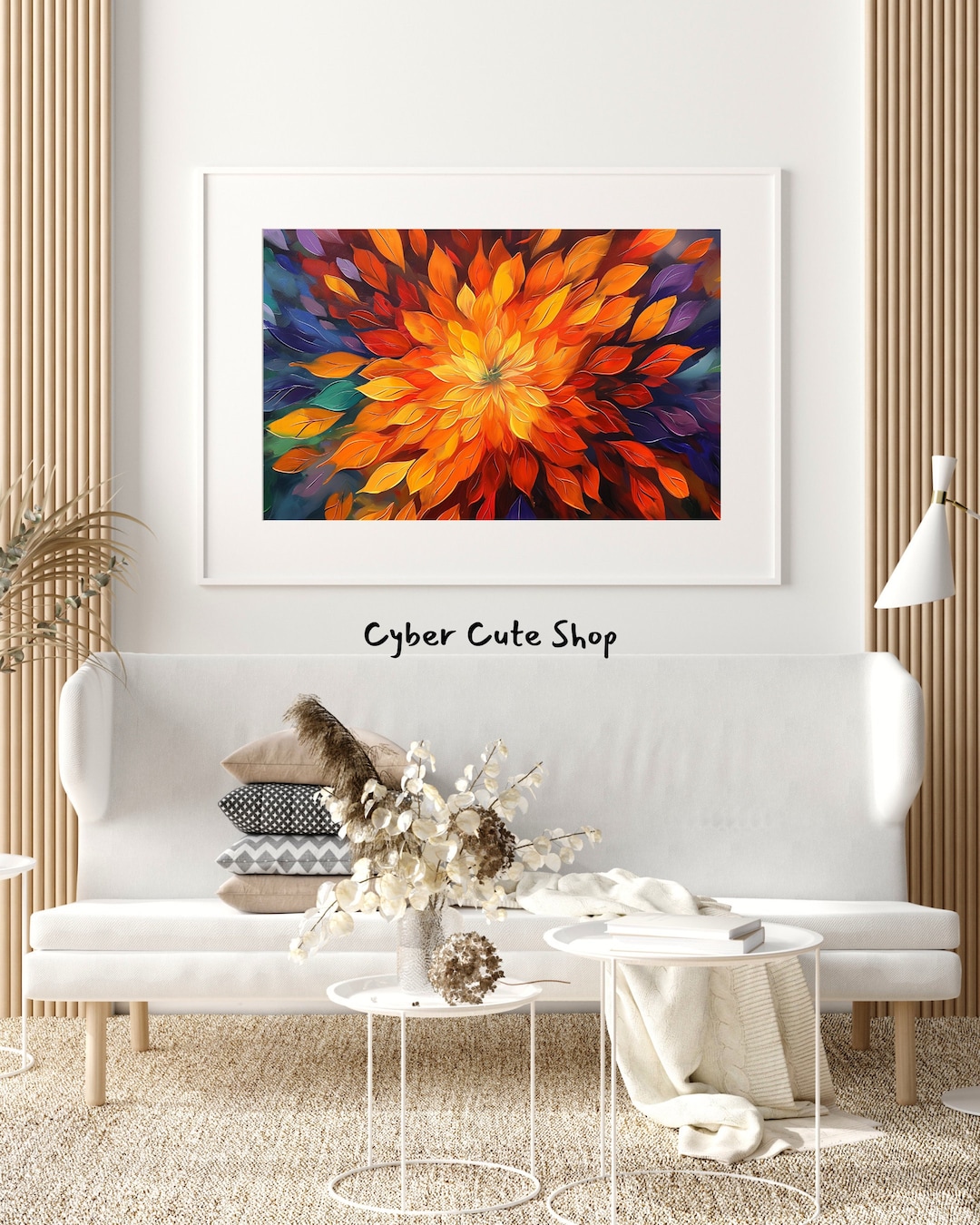 Vibrant Floral Burst Abstract Art Print | Colorful Petal Explosion ...