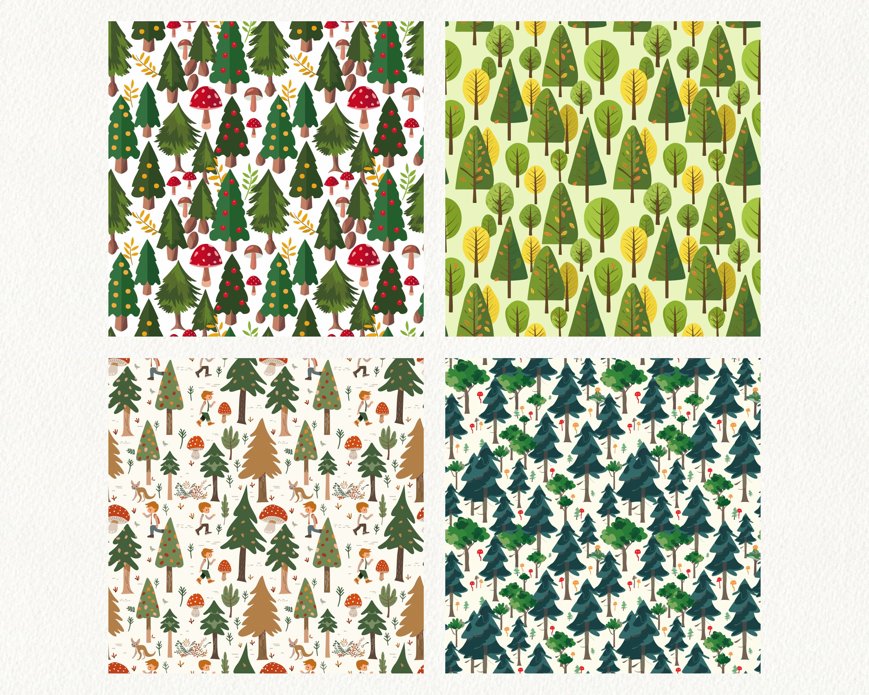 Overstep Walk Pattern Forest Walk Pattern Seamless Digital Papers - Printable Scrapbook Paper ...