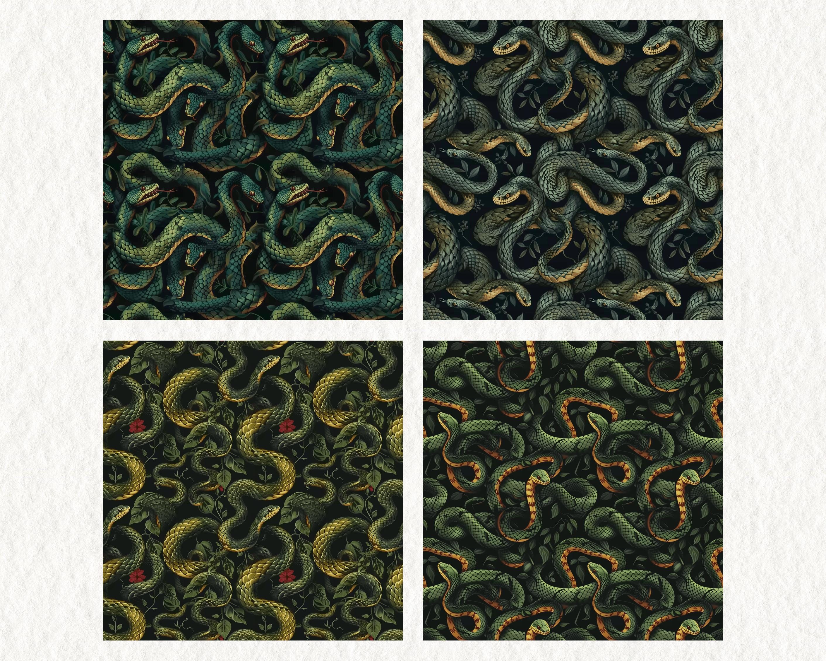 Exotic Snakes Pattern Seamless Digital Papers - Printable Scrapbook ...