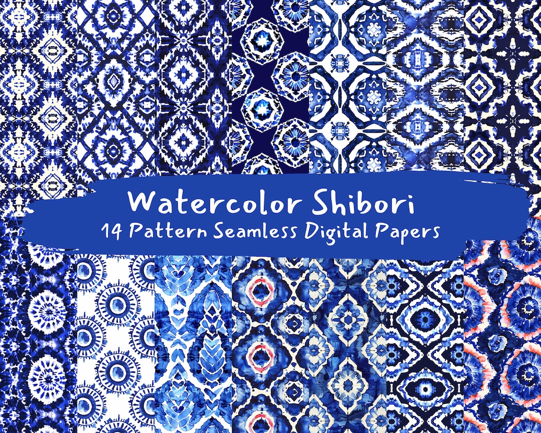 Watercolor Shibori Pattern Seamless Digital Papers - Printable ...