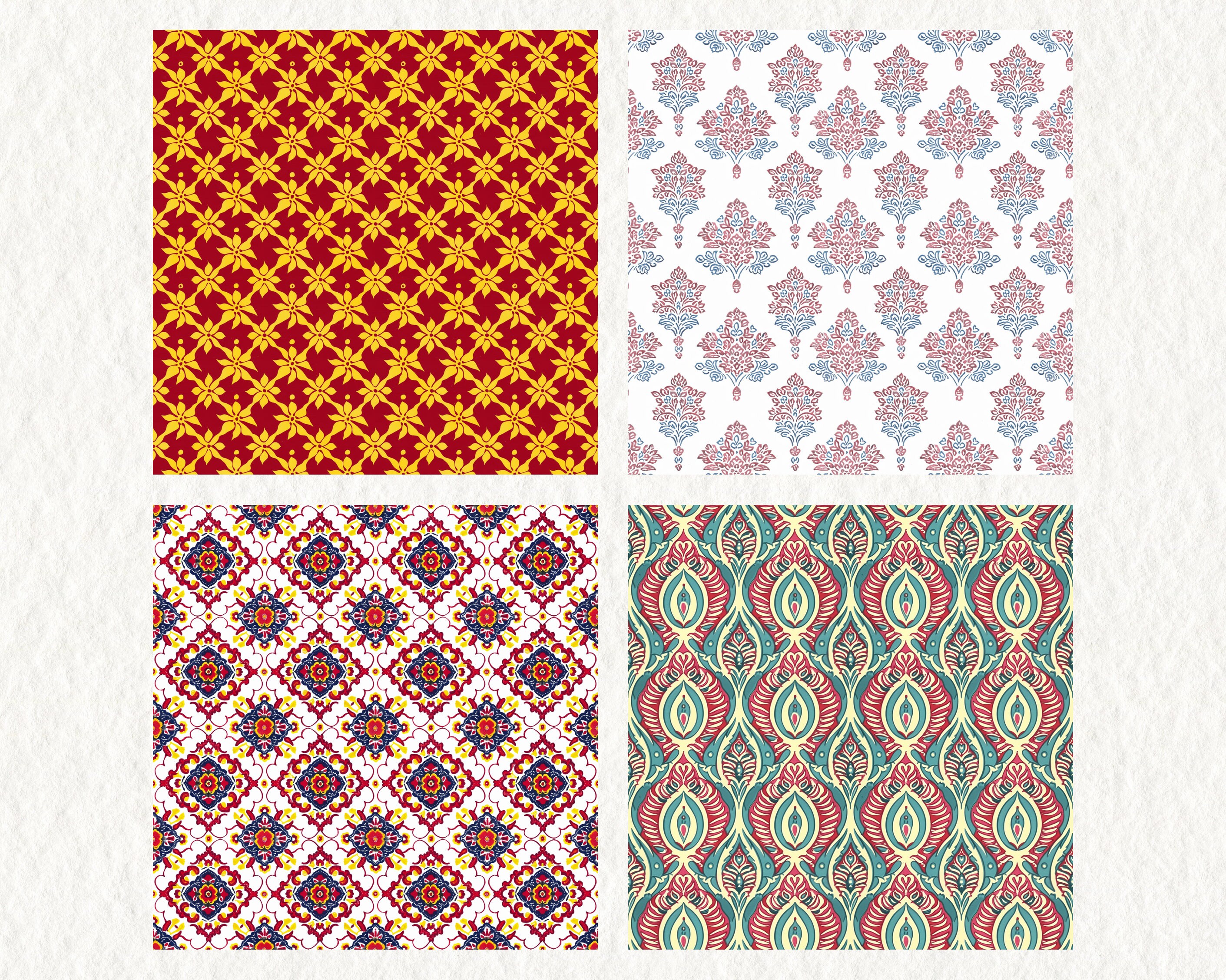 Indian Mandala Flowers Pattern Seamless Digital Papers - Printable ...