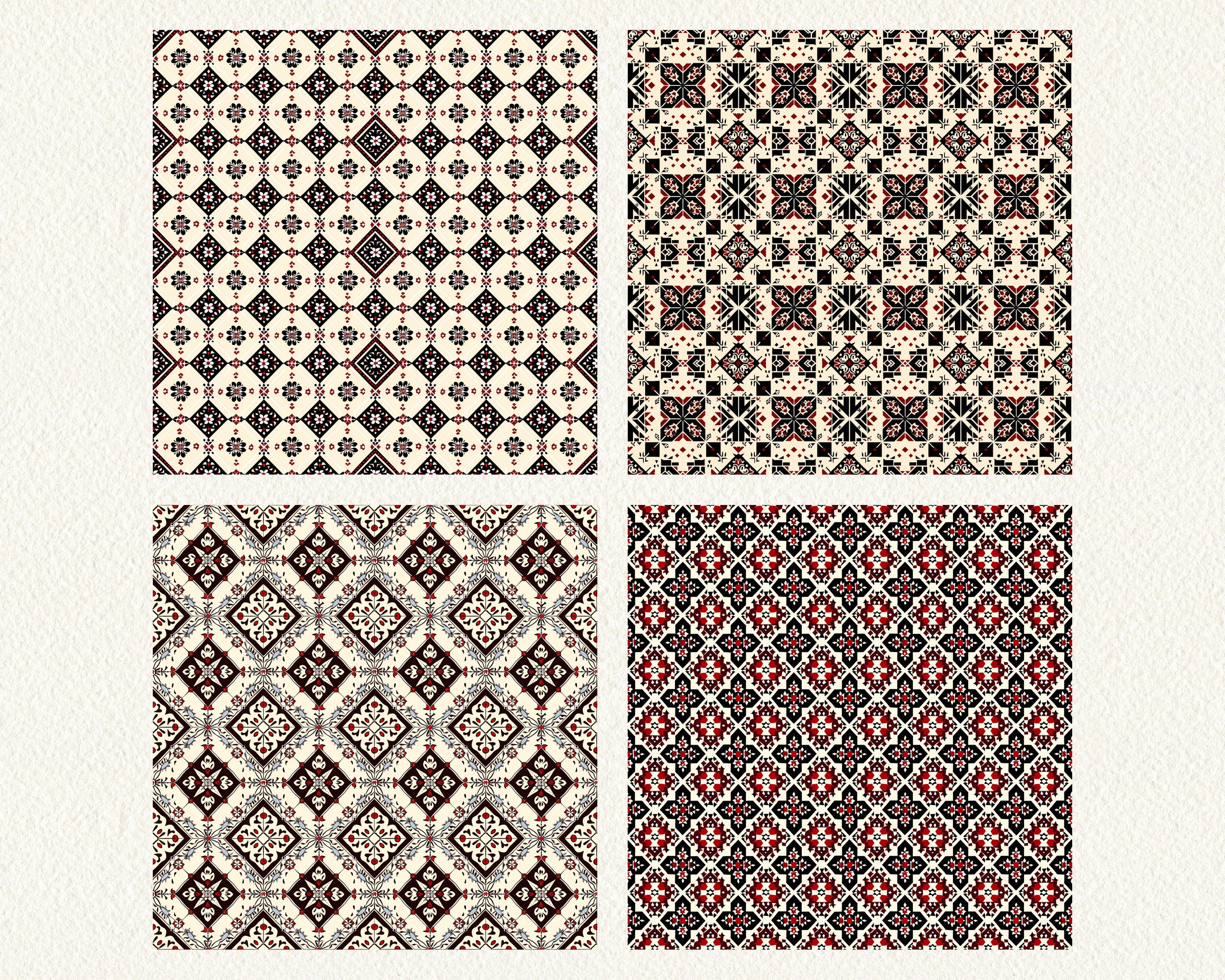 Eastern European Lattice Pattern Seamless Digital Papers - Printable ...