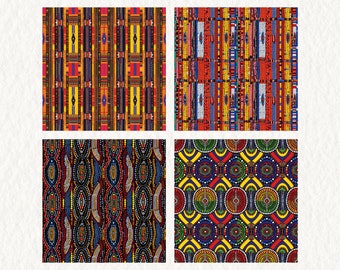 [デ700] next soon様 デザインペーパー East African Pattern Seamless Digital Papers - Printable