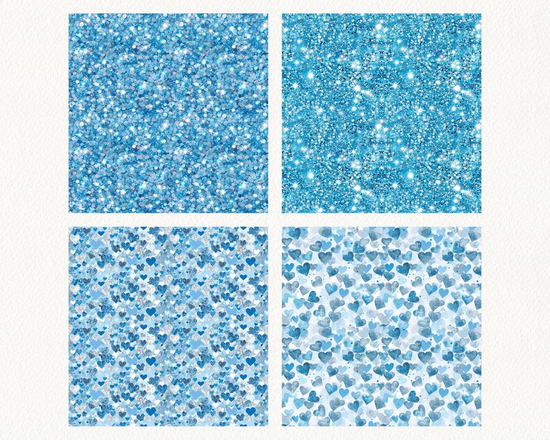 Baby Blue Gaze Pattern Seamless Digital Papers - Printable Scrapbook ...