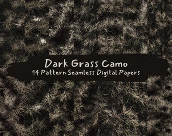 Dark Grass Camo Pattern Seamless Digital Papers - printable scrapbook paper png instant download commercial use 300dpi