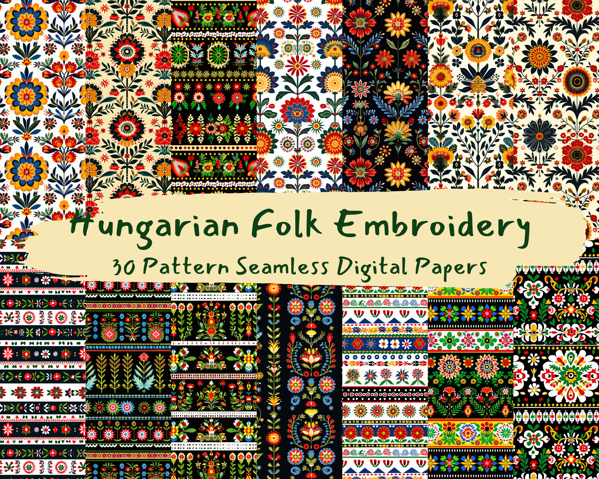 Hungarian Embroidery Pattern - Etsy hungarian-embroidery-pattern-etsy