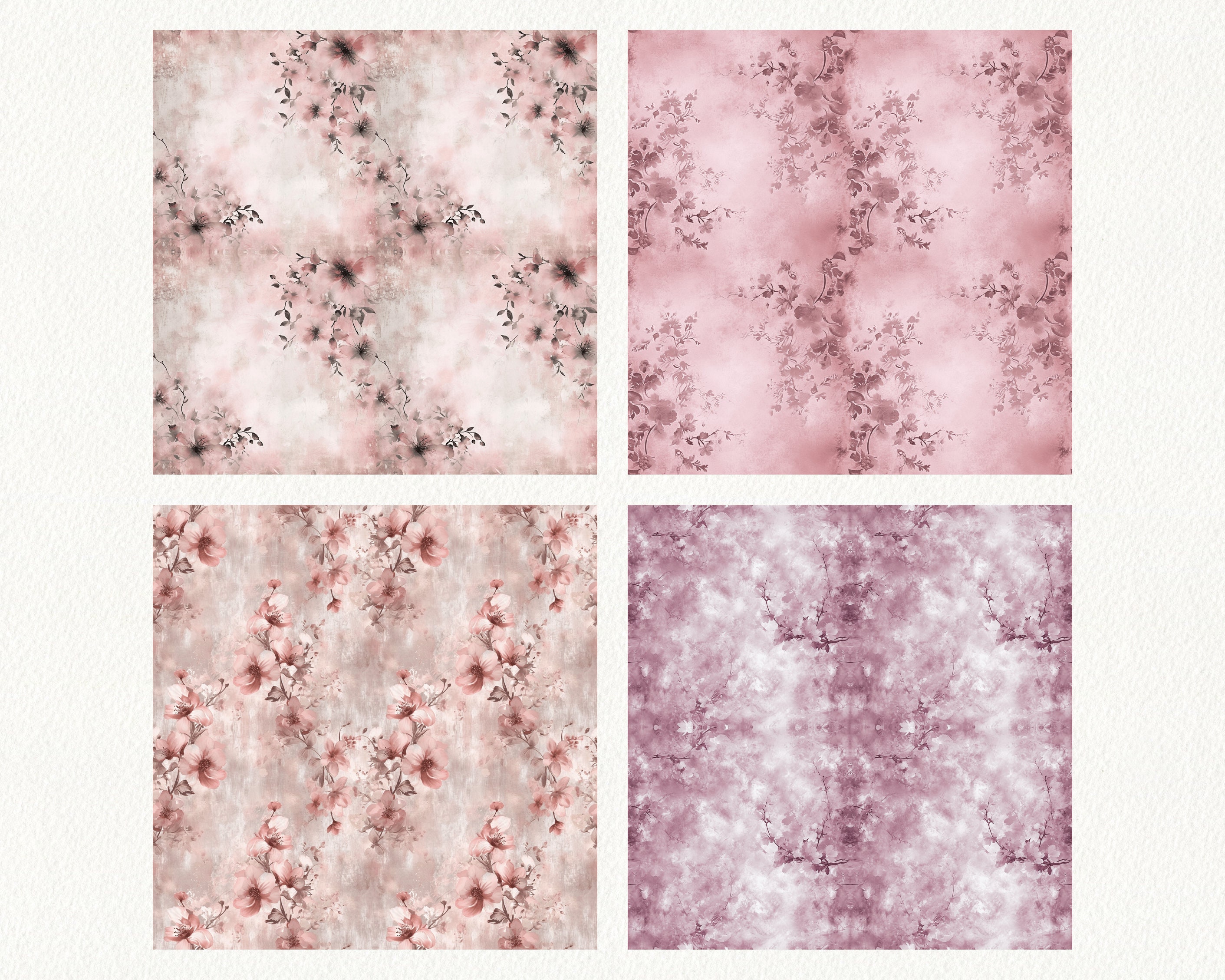 Pink Floral Texture Pattern Seamless Digital Papers - Tile Patterns ...