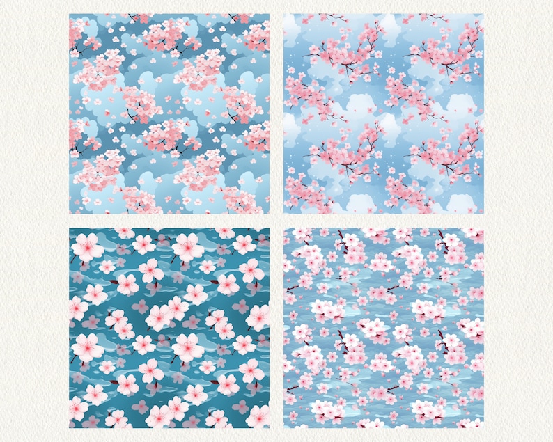 Sakura Pattern Seamless Digital Papers - Tile Patterns Printable ...