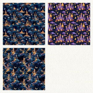 Princess Castles Pattern Seamless Digital Papers - Printable Scrapbook ...