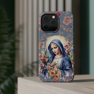 Gesegnete Jungfrau Maria iPhone MagSafe Case Katholische Handyhülle Gesegnete Mutter Geschenk Christliche Dekor Christliche Geschenke iPhone MagSafe Hüllen