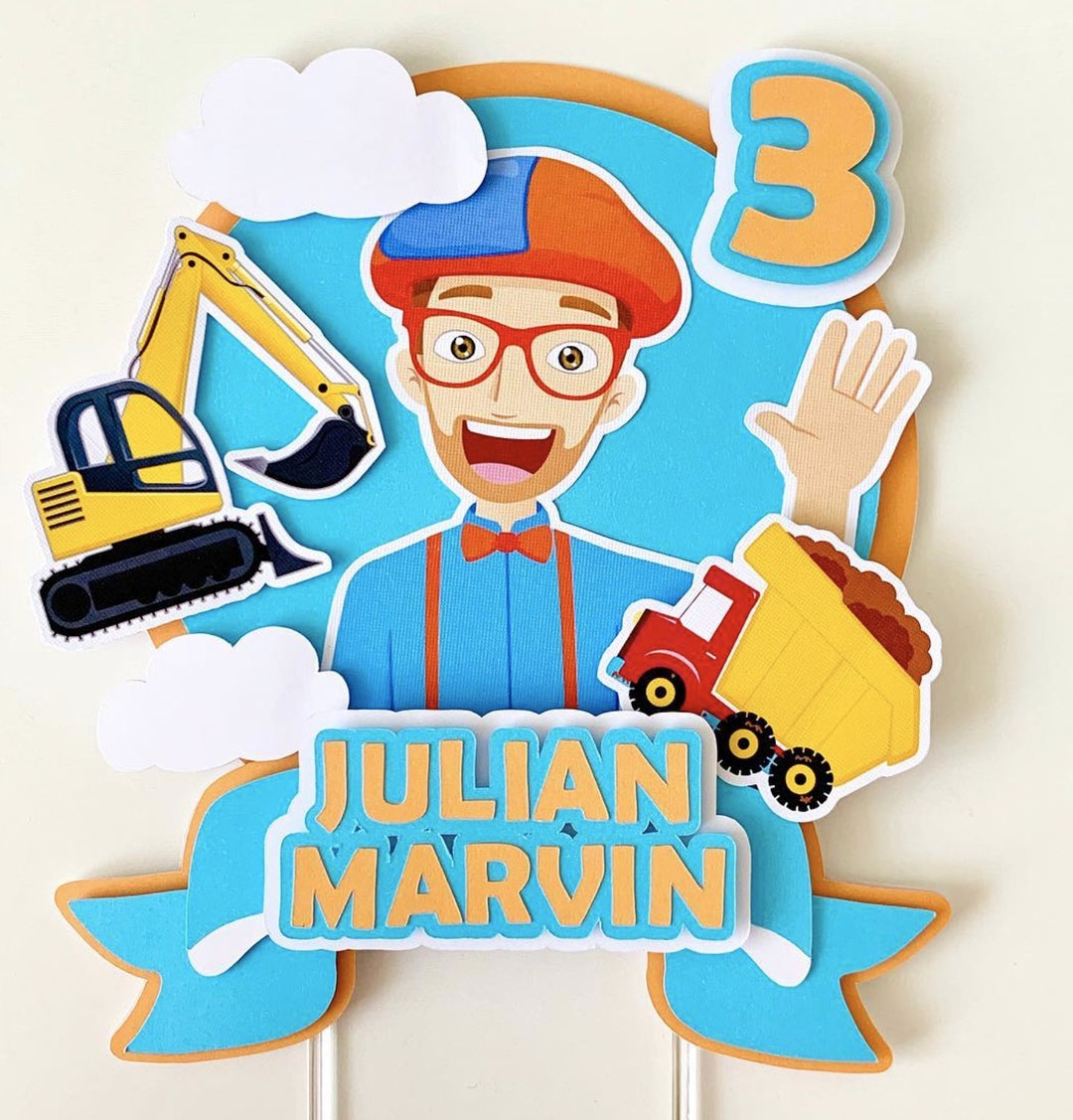Blippi Inspired Cake Topper Template for Sillhouette Studio - Etsy UK