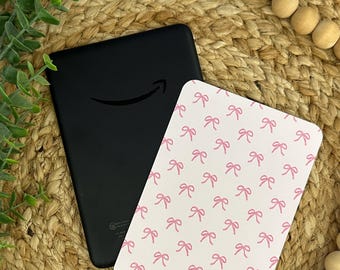 Pink & Cream Coquette Bow Kindle Insert Kindle Accessories Clear Case Kindle Inserts BookTok Bookish Book Lover Gift for Readers Book Club