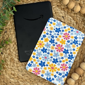 Blue Floral Flower Spring Kindle Insert Kindle Accessories Clear Case Kindle Inserts BookTok Bookish Book Lover Gift for Readers Book Club