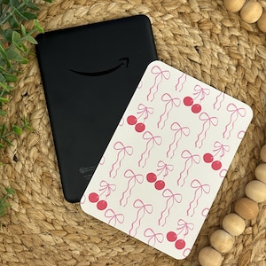 Neutral Cream Cherry Coquette Bow Kindle Insert Kindle Accessories Clear Case  BookTok Bookish Lover Gift for Readers Book Club