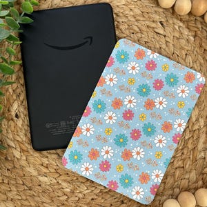 Blue Summer Floral Bright Kindle Insert Kindle Accessories Clear Case Kindle Inserts BookTok Bookish Book Lover Gift for Readers Book Club