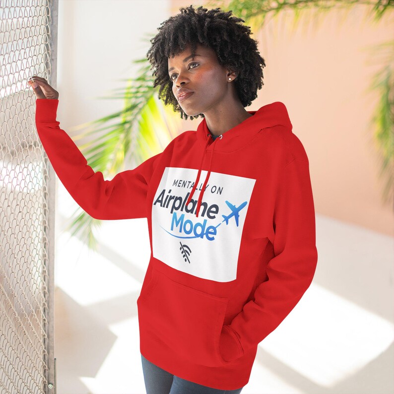 Mentally on Airplane Mode Hoodie | Airplane graphic, WiFi off Bild 12