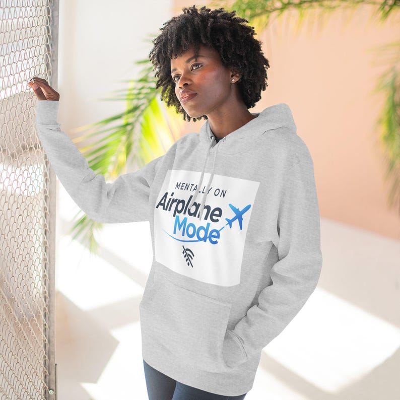 Mentally on Airplane Mode Hoodie | Airplane graphic, WiFi off Bild 2