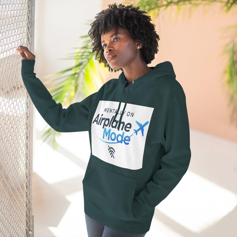 Mentally on Airplane Mode Hoodie | Airplane graphic, WiFi off Bild 11