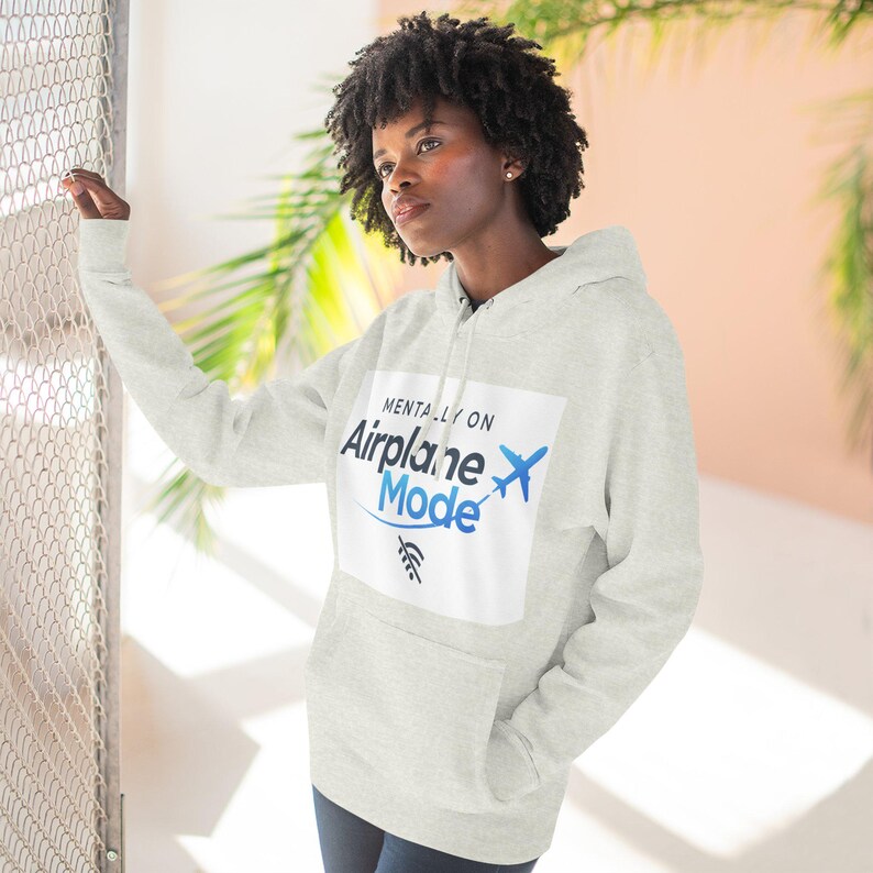 Mentally on Airplane Mode Hoodie | Airplane graphic, WiFi off Bild 7