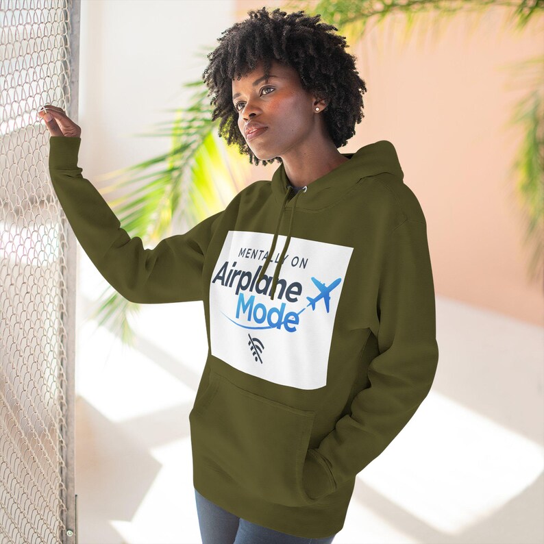 Mentally on Airplane Mode Hoodie | Airplane graphic, WiFi off Bild 8
