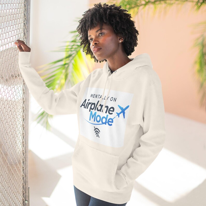 Mentally on Airplane Mode Hoodie | Airplane graphic, WiFi off Bild 5
